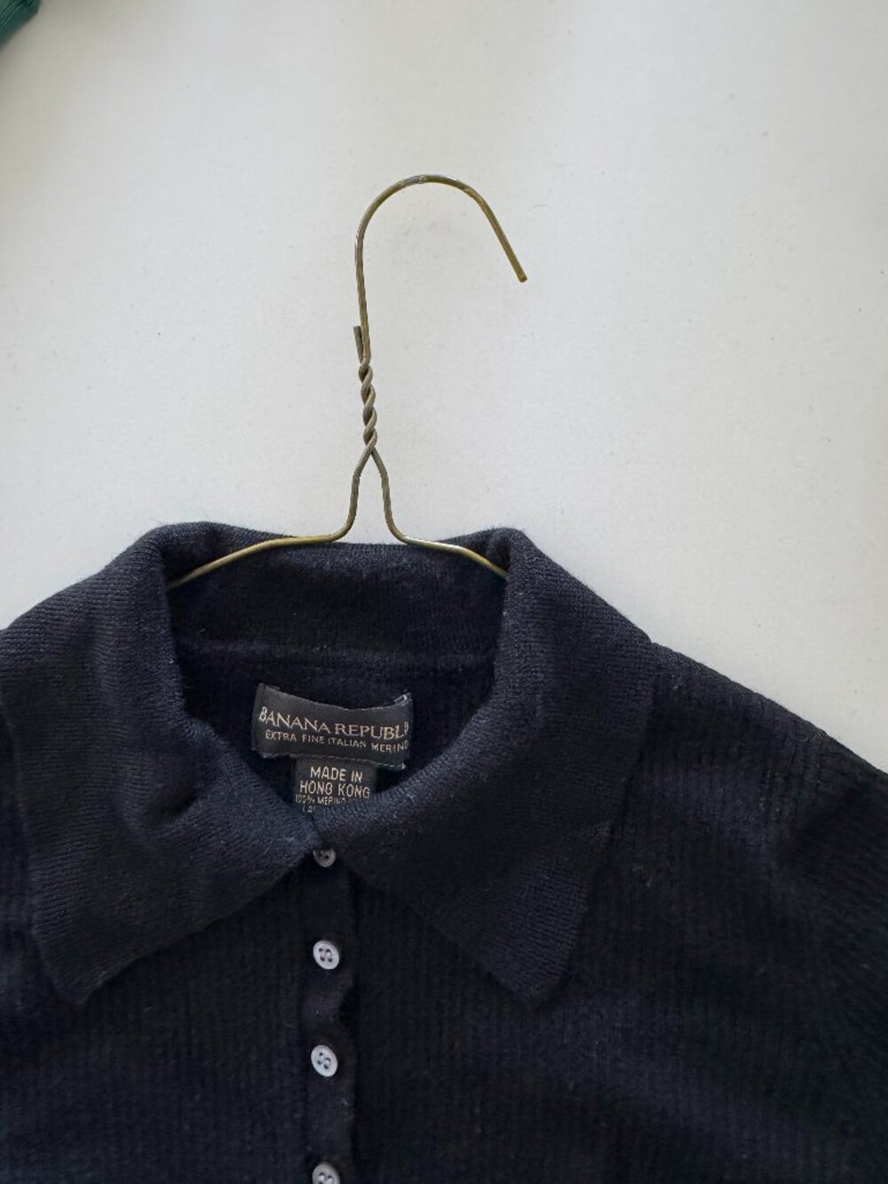 Banana Republic Extra Fine Italian Wool Merino Longsleeve Polo Sweater